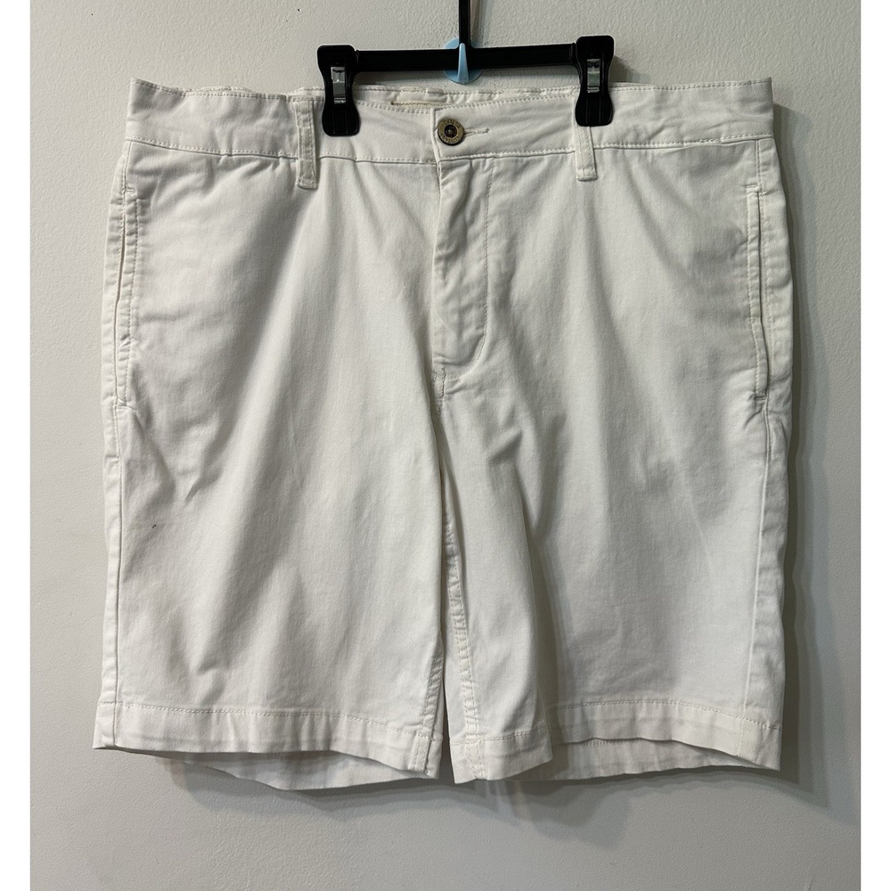 Tailor Vintage Men's 32 Greenwich Chino Shorts White Slim Fit 9" Stretch Cotton
